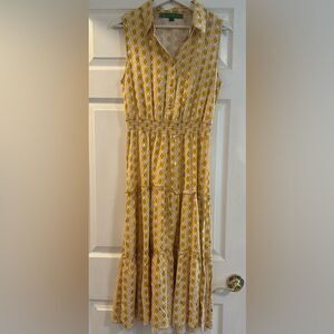 Yellow Geometric Midi Dress